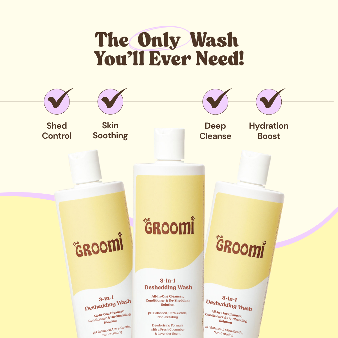 This triple-action deshedding wash cleans, conditions, and reduces shedding in one easy step. Ultra-gentle, non-irritating, pH balanced formula, strengthens, soothes, and reduces shedding at the source.