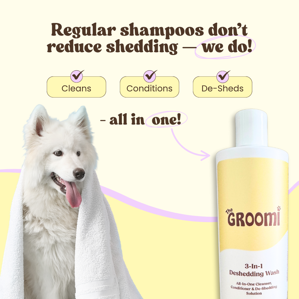 This triple-action deshedding wash cleans, conditions, and reduces shedding in one easy step. Ultra-gentle, non-irritating, pH balanced formula, strengthens, soothes, and reduces shedding at the source.