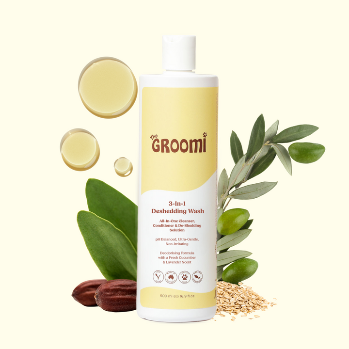 This triple-action deshedding wash cleans, conditions, and reduces shedding in one easy step. Ultra-gentle, non-irritating, pH balanced formula, strengthens, soothes, and reduces shedding at the source.