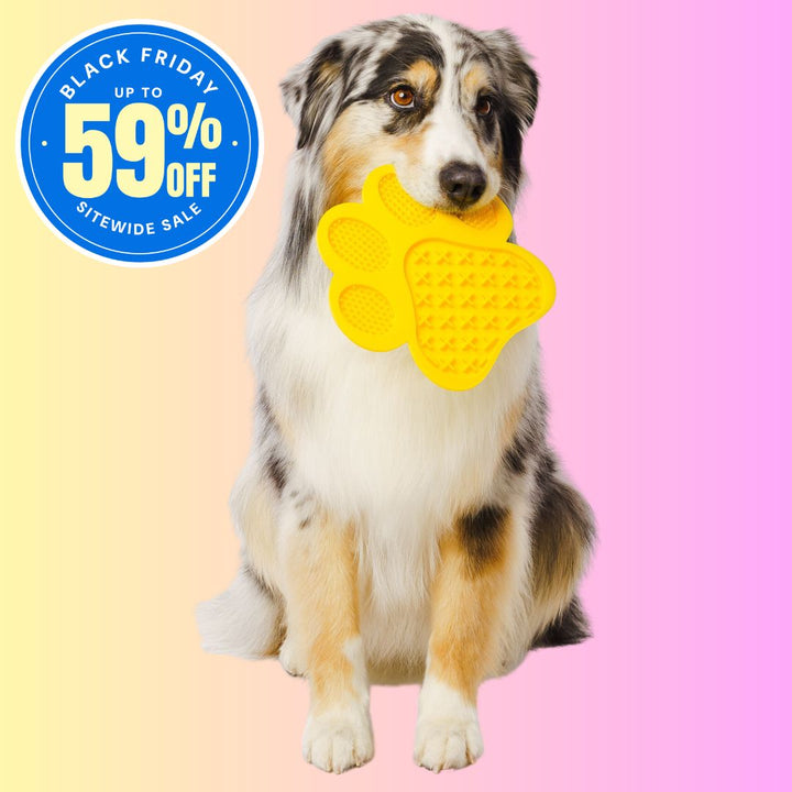 THE GROOMI: Lick Mat — dog licking mat, bath-time distraction, anxiety relief, slow feeder, reduces boredom and stress, grooming aid, suction cups, BPA-free silicone, dishwasher and freezer safe, spread peanut butter or yogurt, promotes calm and better dental health.
