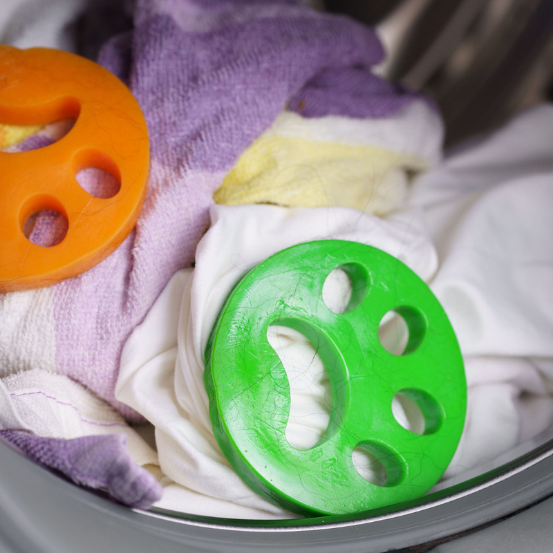 THE GROOMI: FURRI Laundry Fur Remover — reusable pet hair remover for laundry, washer/dryer safe, removes fur, hair, lint, dander; non-toxic, hypoallergenic; two-pack; 100+ uses; keeps clothes and bedding fur-free. 