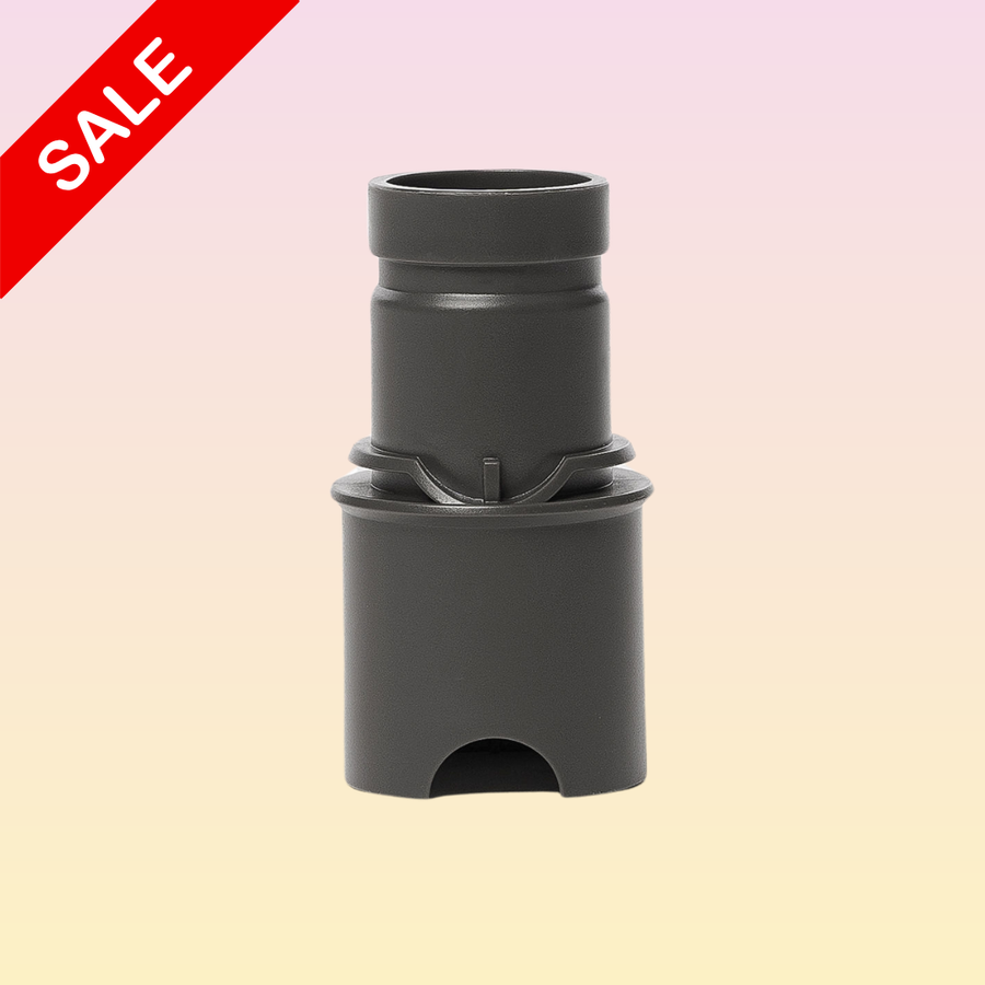 THE GROOMI: Dyson V6 Adapter — vacuum adapter for GROOMI 3-in-1 Pet Brush, fits Dyson V6 (DC59/DC62), converts oval to round 32–45mm, secure connection, easy install, durable, ensures compatibility, mess-free dog grooming and de-shedding.