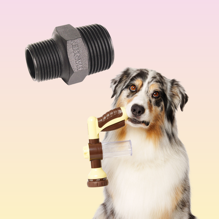 THE GROOMI: Hydro Hound Shower Adapter — indoor shower connector for Hydro Hound hose, quick-connect, 1/2 inch standard thread, universal fit, leak-proof, easy install, converts bathroom shower to dog wash, fast mess-free bathing, at-home grooming accessory.