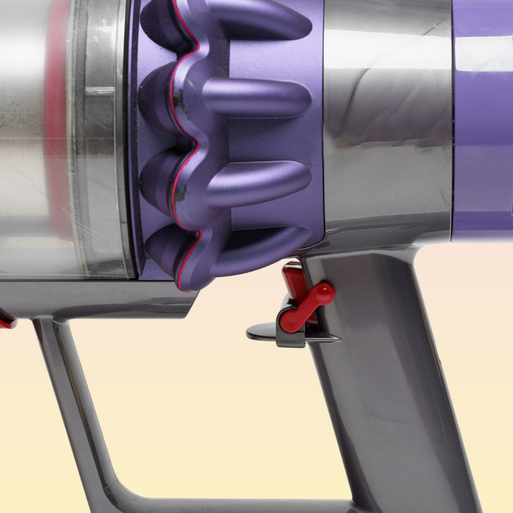 THE GROOMI: Trigger Lock for Dyson Vacuums — hands-free power trigger clip, compatible with Dyson V7 V8 V10 V11 V12 V15, holds trigger on for continuous suction, easy install, durable ABS, reduces hand fatigue, ideal for grooming with GROOMI 3-in-1 brush.