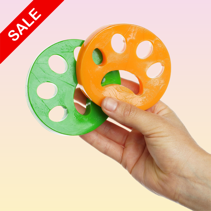 THE GROOMI: FURRI Laundry Fur Remover — reusable pet hair remover for laundry, washer/dryer safe, removes fur, hair, lint, dander; non-toxic, hypoallergenic; two-pack; 100+ uses; keeps clothes and bedding fur-free. 