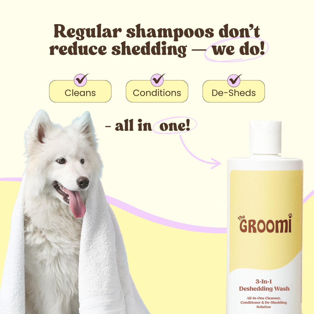 This triple-action deshedding wash cleans, conditions, and reduces shedding in one easy step. Ultra-gentle, non-irritating, pH balanced formula, strengthens, soothes, and reduces shedding at the source.