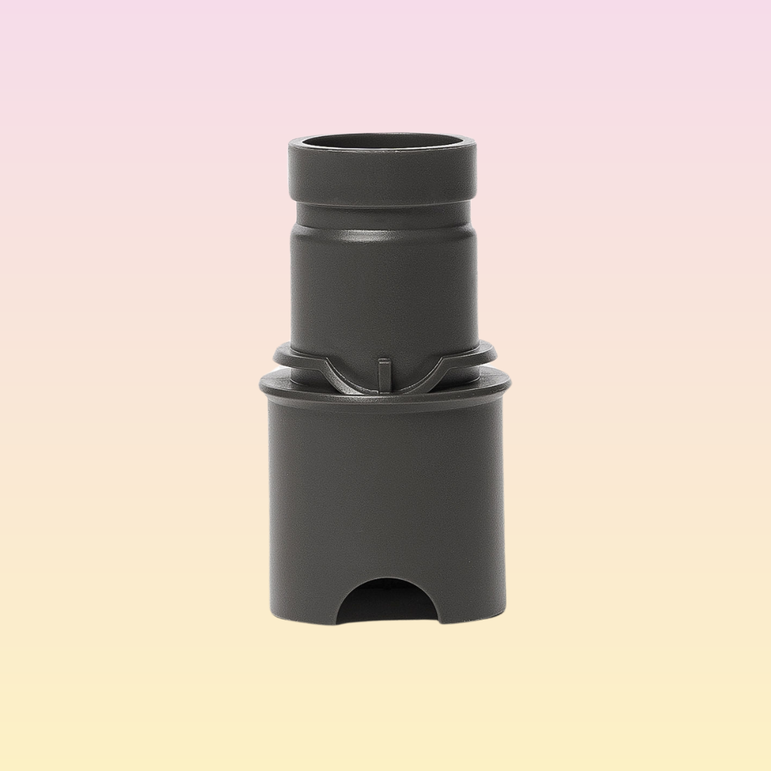 THE GROOMI: Dyson V6 Adapter — vacuum adapter for GROOMI 3-in-1 Pet Brush, fits Dyson V6 (DC59/DC62), converts oval to round 32–45mm, secure connection, easy install, durable, ensures compatibility, mess-free dog grooming and de-shedding.